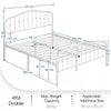 Metal Bed Frame with Arched Headboard and Footboard/Heavy Duty Slat Support