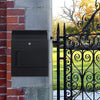 Wall Mounted Parcel Post Box Mailbox Large Steel Lockable Outside Letter w/ Keys