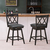 2Pcs 24-Inch Modern Bar Stool Counter Height Barstool w/Footrest 360 ° Swivel