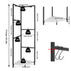 Strong Metal Coat Stand Corner Garment Rack Clothes Rail Wall Hanging Shelf Hook