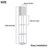 Floor Lamp with Shade Standing Light Reading Shelf Bedroom Livingroom White Wood