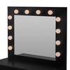 Black Dressing Table Set with LED Lights Mirror Vanity Make up Desk Stool