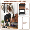 Entryway Bench Shoe Bench with Flip Top Box & 2 Door Cabinets Brown