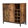 Freestanding Floor Wine Rack with Wine Bottles Holder, Whisky Liquor Cabinet Bar