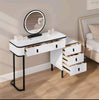 White Dressing VanityTable Wood Makeup Desk with LED Mirror Drawers