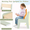 Kids Table and Chair Set w/ Storage and Paper Roll Holder-Green