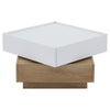 Coffee Table with 360° Rotating Square Coffee Storage Table with 2 Drawers Oak