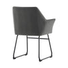 2PC Grey Dining Chair Velvet Padded Seat Dining Room Kitchen Chair Modern
