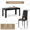 Modern Rectangular Kitchen Table Set w/ 4 PVC Leather Dining Chairs