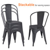 Set of 4 Dining Chairs Side Metal Industrial Kitchen Chair Tolix Stackable Black