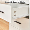 Bedside Table LED Light Nightstand High Gloss 2 Drawers USB Port Power Plug