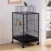 Small/Medium Parrot Cage Metal Bird Cage for Budgie with Playtop & Stand &Wheels