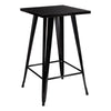 Industrial Tall Square Table Metal Dining Table Kitchen Cafe Bistro Furniture