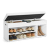 Shoe Bench with Cushion Storage Bench with Padded Seat Rustic Brown