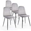 4X Dining Chairs Velvet Padded Seat Metal Legs Kitchen Chair Home Office Set