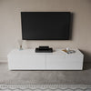 High Gloss Floating TV Unit Stand Cabinet 140cm White Wall Mounted Entertainment