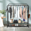 Heavy Duty Double Clothes Rail Rack Garment Hanging Display Stand Shoes Shelves