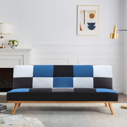 3-in-1 Adjustable Patchwork Colour Sofa Bed Recliner Couch Double Sleeper Chairs