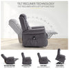 Recliner Armchair Electric Lift & Tilt Assist Chair Faux Leather Grey Mocha
