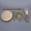 Bathroom Shower System Brass Rainfall Mixer Set Bath Tap Faucet Kit Brushed Gold