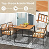 4 Pieces Acacia Wood Patio Dining Set-Natural
