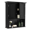 COSTWAY Bathroom Storage Cabinet Wall Mounted Vanity Storage Cupboard-Black