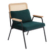 Vintage Mid Century Armchair Accent Chair With Rattan Woven Backrest Metal Legs