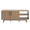 150cm Wooden TV Tele Stand Cabinet Entertainment Unit With 2 Doors Shelves Wood