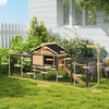 Rabbit Hutch Outdoor with Steel Run, Removable Plastic Tray
