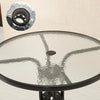 Round/Square Garden Patio Coffee Bistro Table Glass Outdoor Summer Parasol Hole