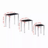 3pcs Rectangular Black Tempered Glass Side End Nested Table Bedside Coffee Table