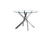 100cm Round Glass 4 Seater Dining Table and Chairs for Kitchen & Dining Room