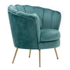 Upholstered Lotus Plush Velvet Scallop Shell Tub Chair Armchair Sofa Seat Blue