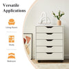 Office Cabinet Mobile Cabinet 5 Drawers with Wheels White