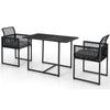 3 Pieces Outdoor Dining Set Patio PE Rattan Furniture Set-Gray