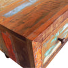Coffee Table with Curved 1 Drawer Reclaimed Wood Home Furniture Z6E0