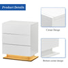 LED Light 3 Drawers Bedside Table High Gloss Cabinet Side End Table Living Room
