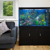 Fish Tank Aquarium Cabinet Black 300L 65 Gal LED Blue Gravel + Ornaments