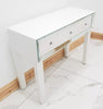 Dressing Table Entrance WHITE GLASS Table Mirrored Vanity Table Console Desk UK