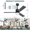 52" LED Ceiling Fan with Light 6 Speed 3 Colour Timer Remote Bedroom Living Room