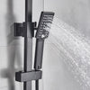 Modern Black Bathroom Exposed Shower Mixer Twin Head Large Square Bar Set Valve