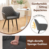PU Leather Leisure Dining Chair Set of 2 w/Wide Seat & Armrests