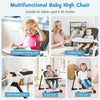 Baby Foldable High Chair Portable Feeding Sleep Playing Chair with wheels
