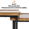 Set of 2 Nesting Coffee Table Wood Grain Top Industrial Sofa End Accent Table