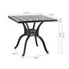 Cast Aluminium Patio Garden Bistro Dining Table and Chairs Set Outdoor Furniture