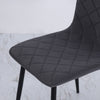 Set of 4 Grey Velvet Dining Chairs Modern Kitchen Chair Padded Seat Metal Legs