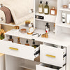 Dressing Table with Golden Handle 4 big Drawers and sliding Mirrow Makeup Desk