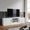 High Gloss 150cm TV Stand Cabinet with LED Lights 2 Doors Living Room Sideboard