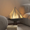 Stainless Steel Pyramid Table Lamp 3-Way Dimmable Bedside Lamp Nightstand Light