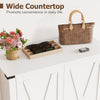 Freestanding Wooden Shoe Rack with Adjustable Shelves-White